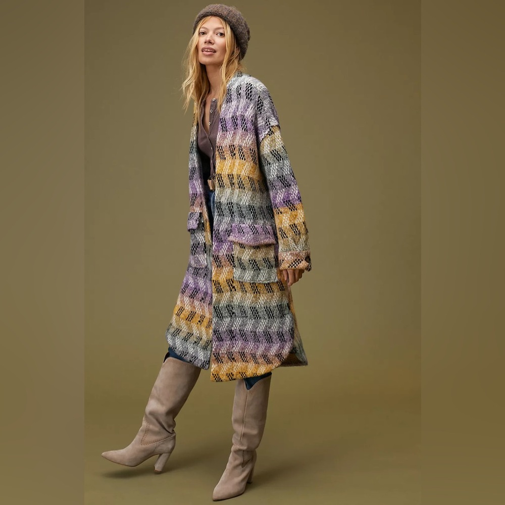Pilcro Geo Sweater Coat Medium